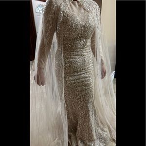 Brand new beaded dress cape can be removed